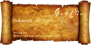 Gubacsi Áron névjegykártya