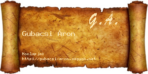 Gubacsi Áron névjegykártya